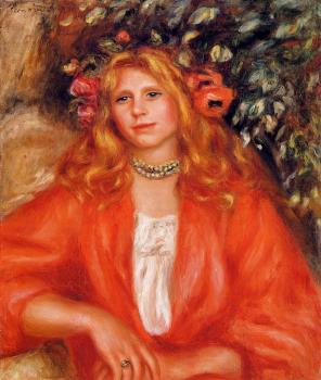Pierre Auguste Renoir : Young Woman Wearing a Garland of Flowers